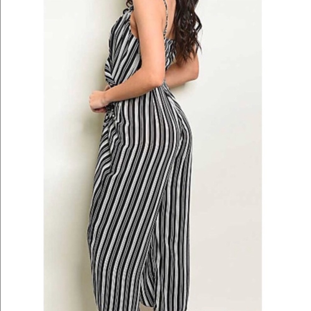 Kate C Tie Front Overlay With Split Legs Jumpsuit - Picture 6 of 8